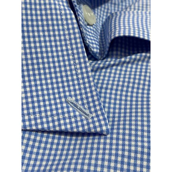 Proper Cloth Shirt Size S 18x29 Blue White Checkered Long Sleeve  Performance - Picture 9 of 10